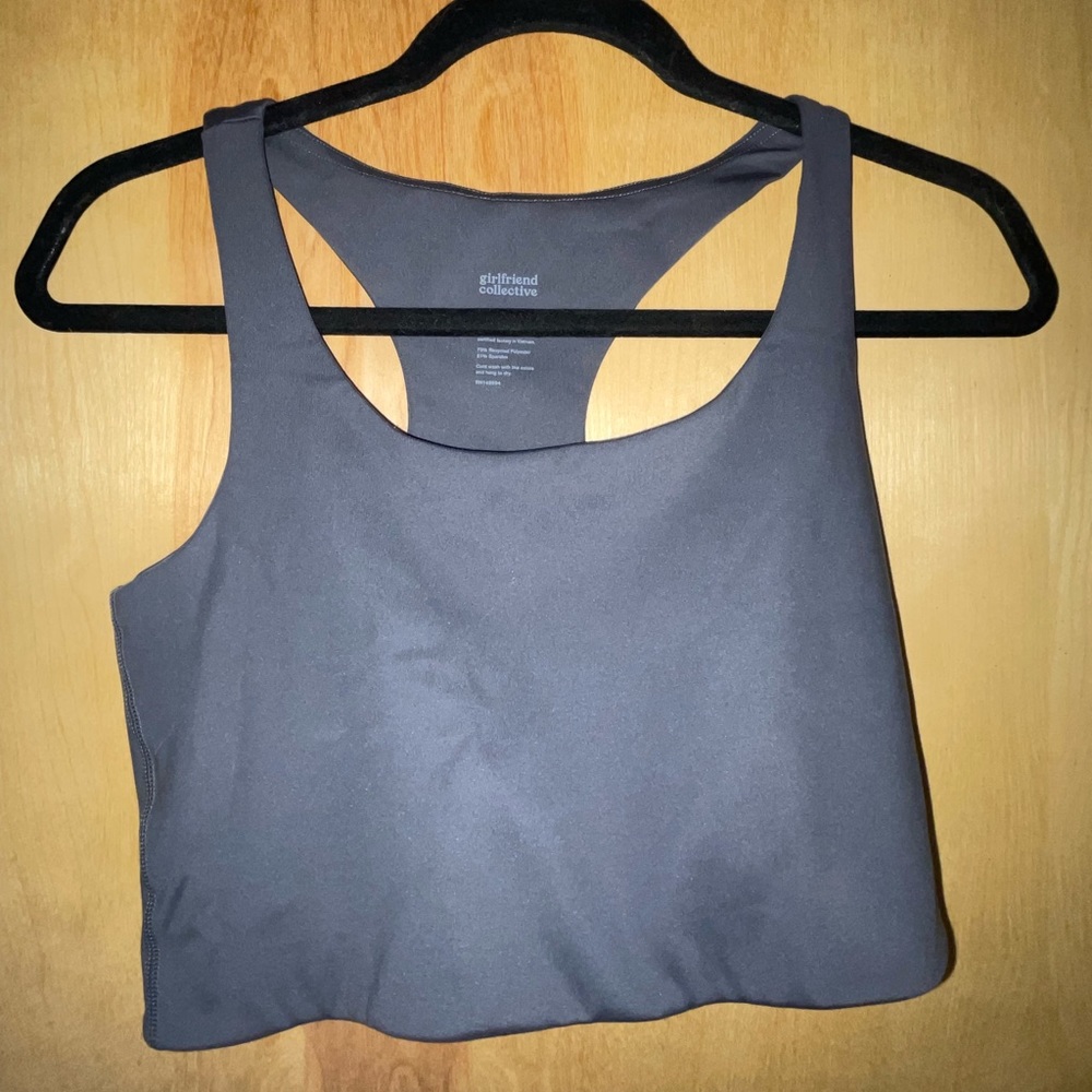 Girlfriend Collective Paloma sports bra in Smoke size medium